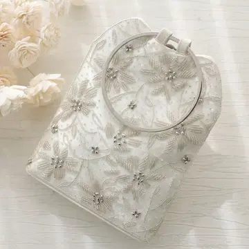 [ 미사용 새상품 ] 경사 결혼식 비즈 자수 파티 백