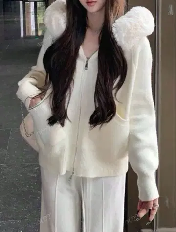 shein 퍼 후드 니트