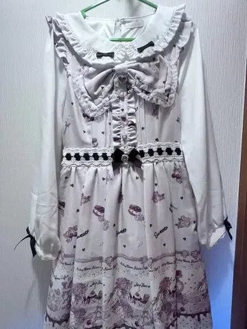 홈카페 패턴 원피스 LIZLISA