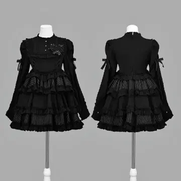 정품 프릴에 파묻혀 보는 악몽 드레스 DimMoire 블랙 M 사이즈