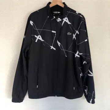 라코스테 트랙 자켓 나일론 스포츠 블랙 화이트 윈드