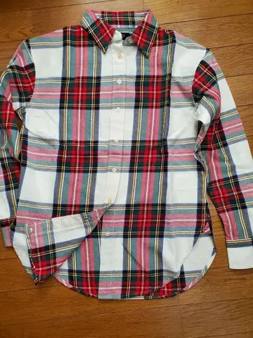 로렌 랄프 로렌 미사용 택 포함 타탄 체크 플란넬 셔츠 가슴 너비 49