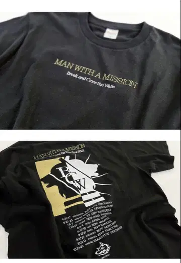 MAN WITH A MISSION 티셔츠 L 사이즈 블랙