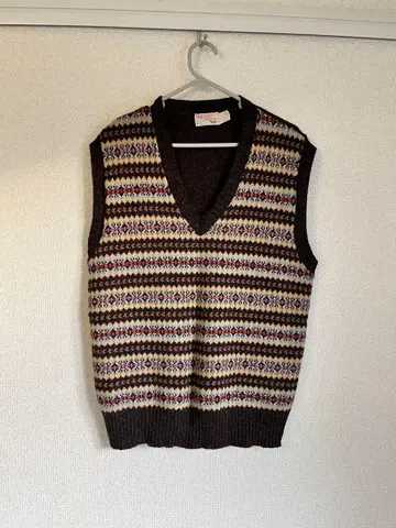 구제 의류 브라운 니트 베스트