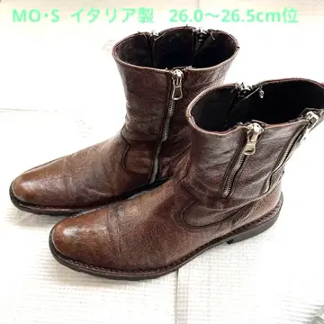 MO S 브라운 가죽 부츠 이탈리아제
