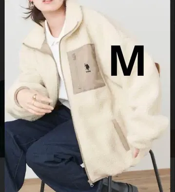 보아 플리스 자켓 M 사이즈 베이지