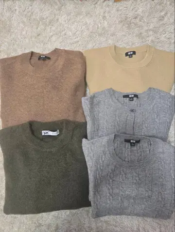 여성용 니트 스웨터 묶음 판매 5점