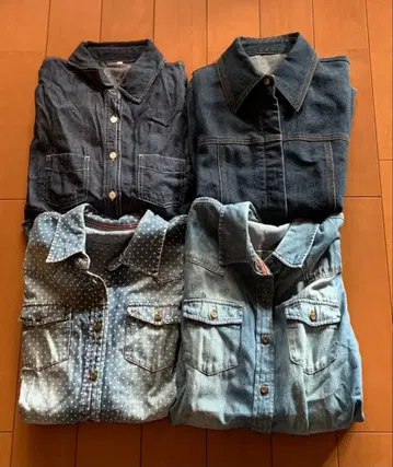 여성용 묶음 판매 데님 긴팔 4점 세트