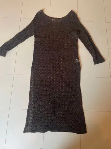 다크 브라운 짜임 디자인 원피스 FREE 사이즈