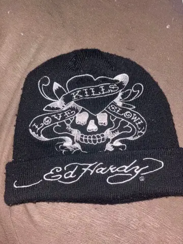 Ed Hardy 스컬 디자인 니트 모자