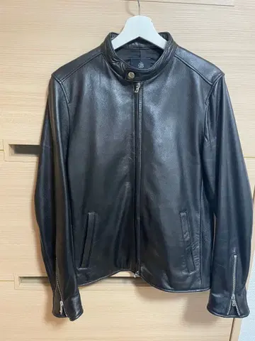 블랙 가죽 싱글 라이더 자켓 나노 유니버스