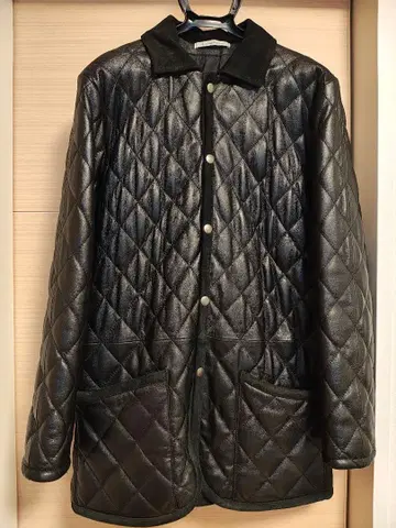 BEAMS 램 가죽 퀼팅 자켓 블랙 M 사이즈