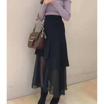 레이어드 디자인 롱 스커트