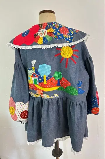 빅 칼라 샴브레이 자켓