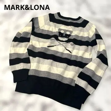 새상품급 마크앤로나 골프 니트 스트라이프 V넥 스웨터