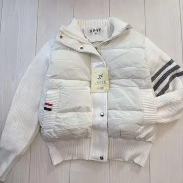 한국 스타일 니트 절개 충전솜 블루종