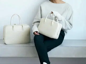 MAISON CANAU 메종 카나우 BOX 보스턴 백 M 비스킷