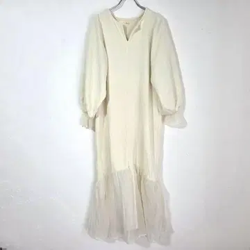 양호 바브 원피스 튤 시스루 롱 맥시 맨투맨