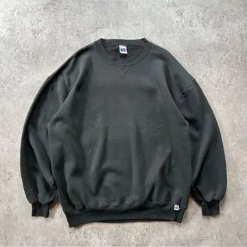 90s 러셀 애슬레틱 전면 V 맨투맨 USA제 블랙 2XL