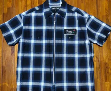 X-girl x Peels PLAID ZIP UP SHIRT