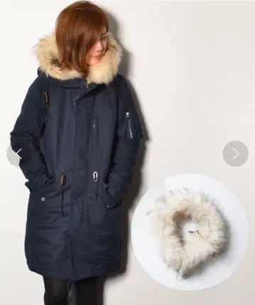 AMERICAN RAGCIE 모즈 코트 여성용00 퍼 부착 네이비