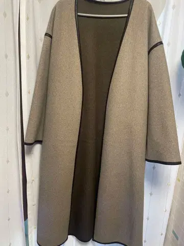 베이지 롱 코트 M
