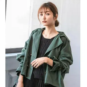 fifth 트렌치코트 겉옷 숏 기장 더블 버튼 [ M ] 루즈핏