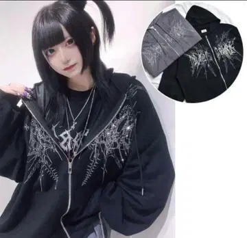 볼칸&아프로다이티 큐빅 후드티 블랙