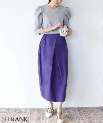 ELFRANK 퍼플 스커트 롱 기장
