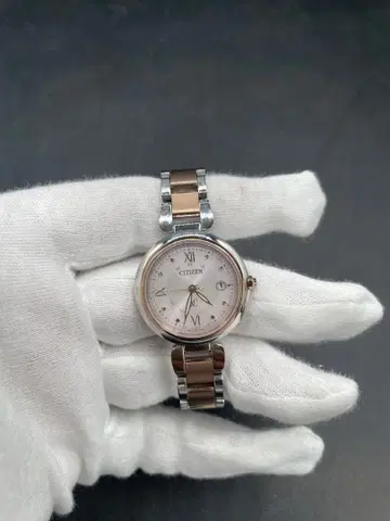 CITIZEN 아날로그 손목시계 실버/핑크