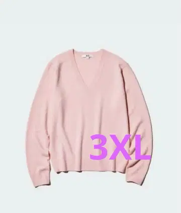 유니클로 캐시미어 V넥 스웨터 3XL 핑크 새상품급