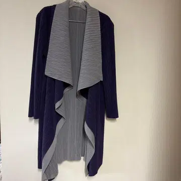 리버서블 롱 가디건 퍼플 그레이