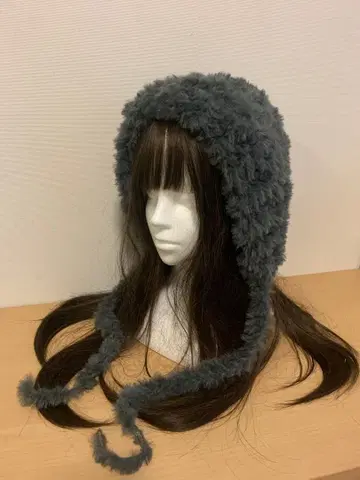 니트 모자 보닛 그레이 퍼 퐁퐁 y2k