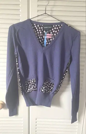 엠포리오 아르마니 스웨터 풀오버 이소재 콤비 이탈리아제 38