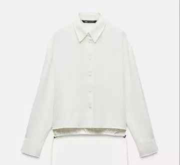 ZARA 크레이프 드로우 스트링 셔츠