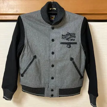 SCHOTT BROS. 바시티 자켓 그레이/블랙