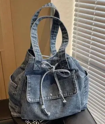 데님 토트백