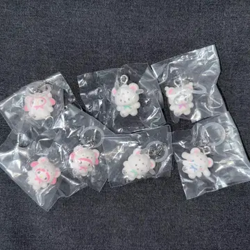 산리오 캐릭터 메지루시 액세서리 포근포근 스노우 7종 세트