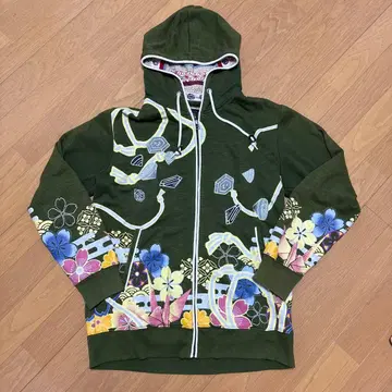 일본풍 패턴 후드티