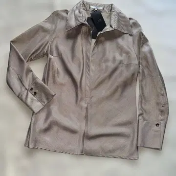 J&R 실크 혼방 스트라이프 긴팔 셔츠 사이즈 M