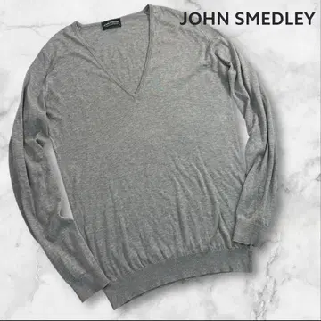 컨디션 최상 JOHN SMEDLEY V넥 아일랜드 코튼 스웨터 S