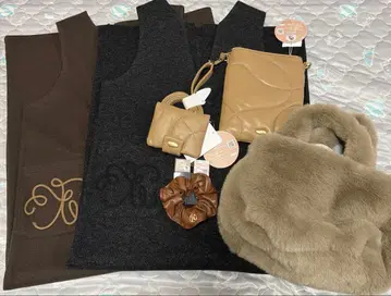 시마무라 yumi 원피스 숄더백 퍼 스크런치 지갑