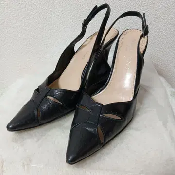 BODYDressing 블랙 스틸레토 슬링백 힐 샌들