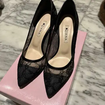 DIANA 블랙 레이스 하이힐 스틸레토