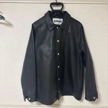 Schott 블랙 가죽 셔츠 자켓 M