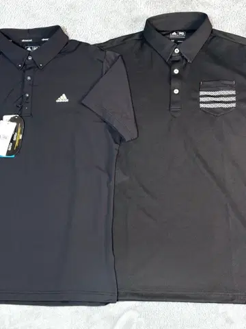 미사용 adidas 블랙 피케 셔츠 XL 2장 세트