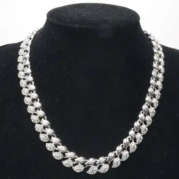 새상품급 스와로브스키 리프 초커 목걸이 실버 SWAROVSKI