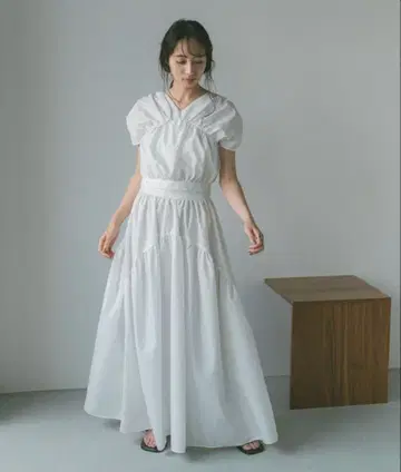 VENNIE U 더블 허리 캉캉 스커트 화이트