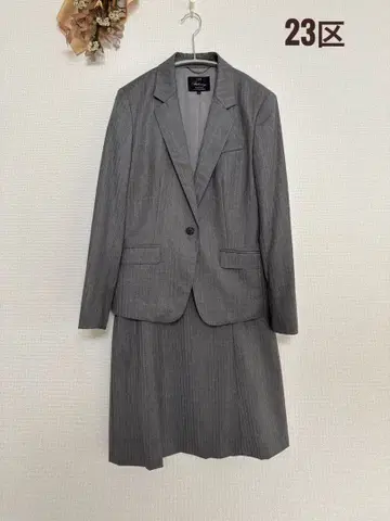 23구 셋업 수트 스커트 38 그레이 스트라이프 일본제