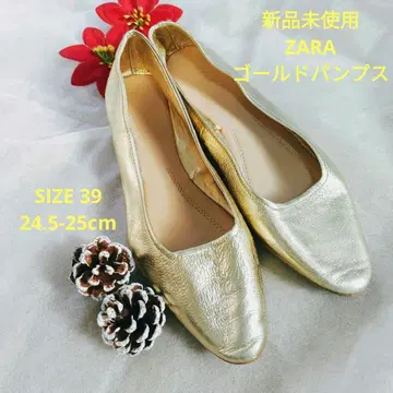 미사용 새상품 ZARA 골드 펌프스 SIZE 39 24.5~25cm